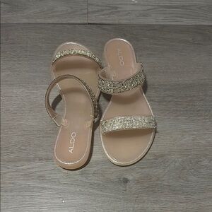 Aldo Gold and Silver Embellished Sandals